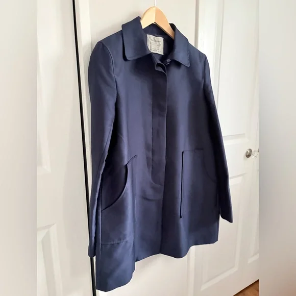Zara Basic Spring Navy Coat – Size M - Picture 5 of 5